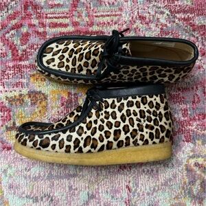 Clark’s Wallabee calf hair leopard boots
